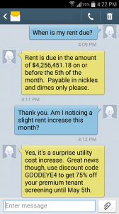 tenant sms message