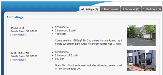property listings