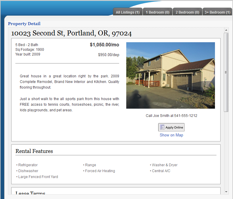 Updated Rental Listings