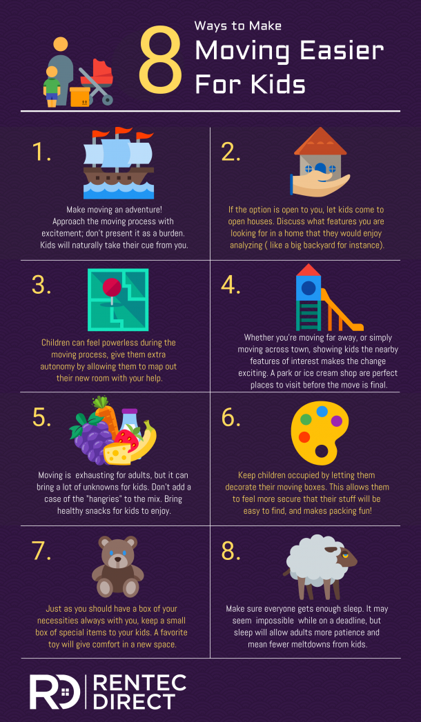 8 Ways to Make Moving Easier for Kids Infographic