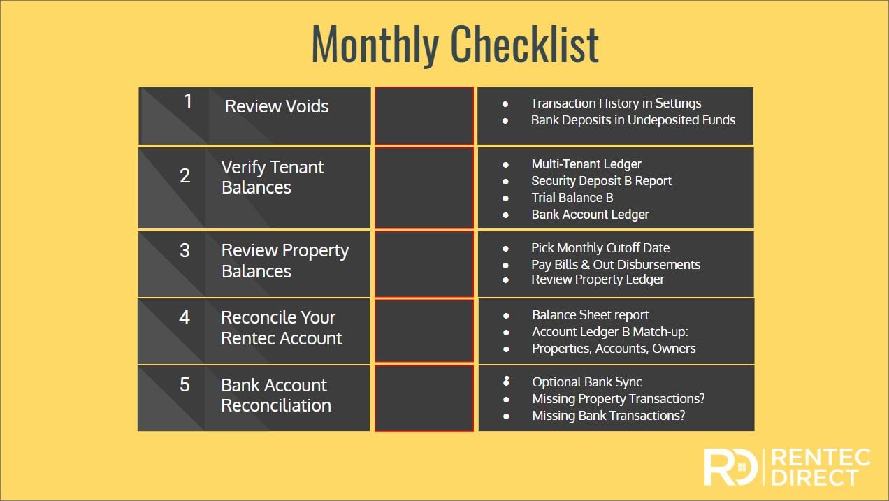 accounting monthly checklist