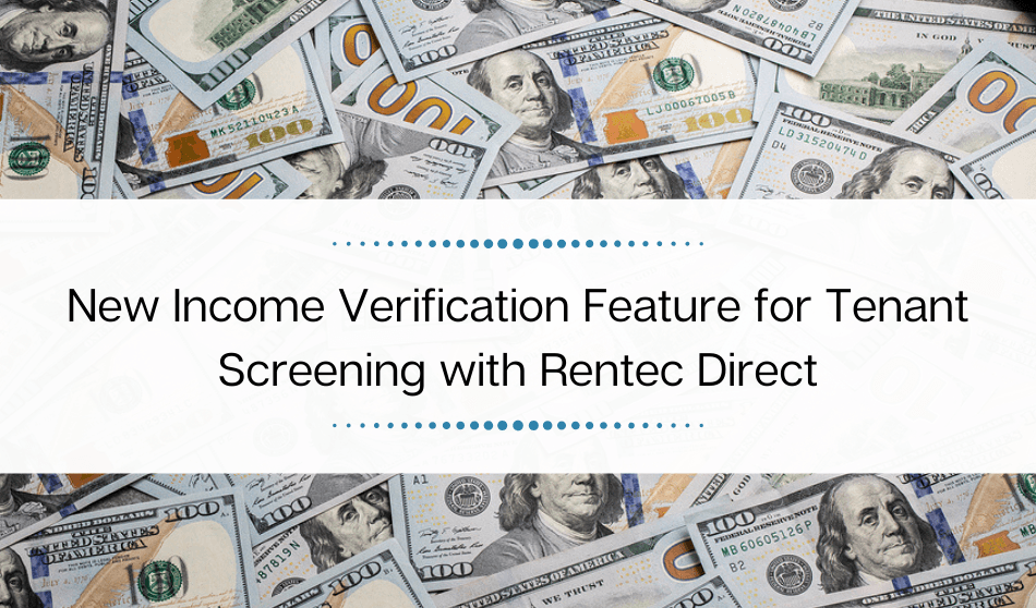 Verify tenant income with Rentec direct