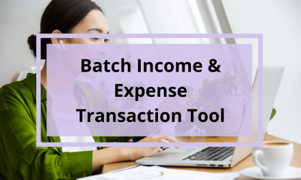 New Batch Income and Expense Transaction Tool
