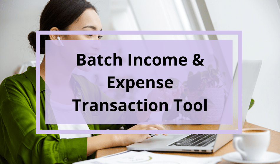 New Batch Income and Expense Transaction Tool