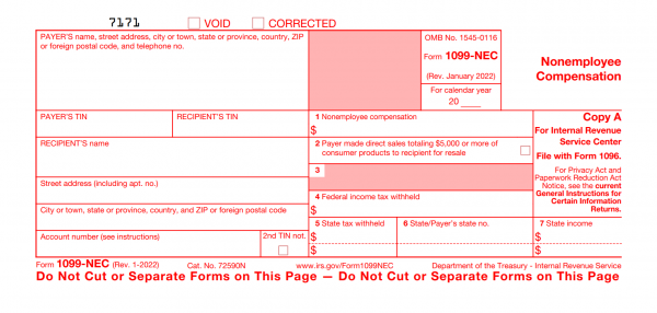 Form 7171 IRS 1099 NEC