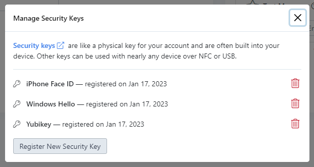 Add and register new security passkeys in Rentec Direct