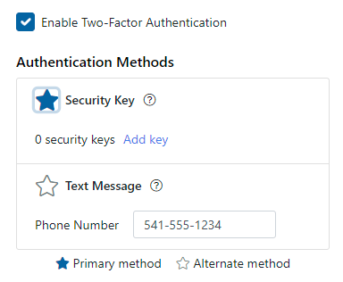 Verify that the account is enabled for two factor authentication to add passkey support and then click the Add Key link to register your passkey