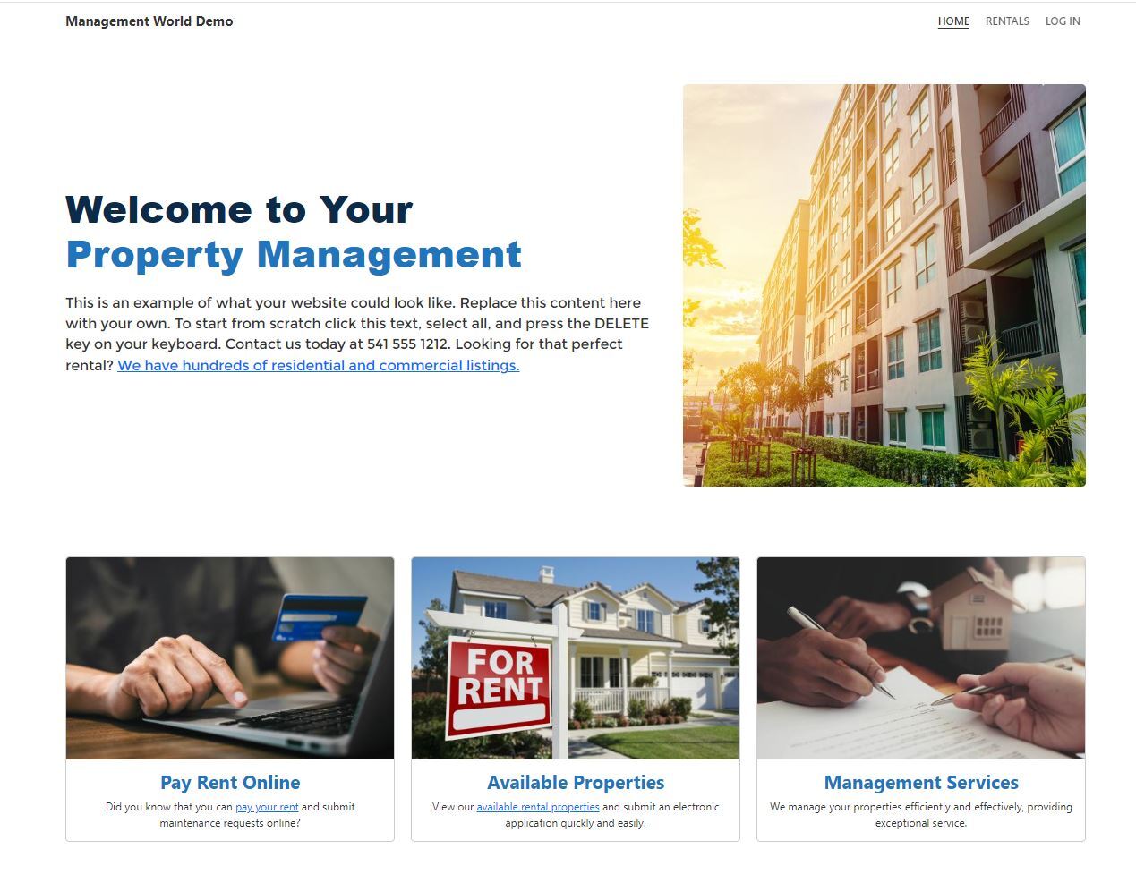 free property management website with Rentec Direct