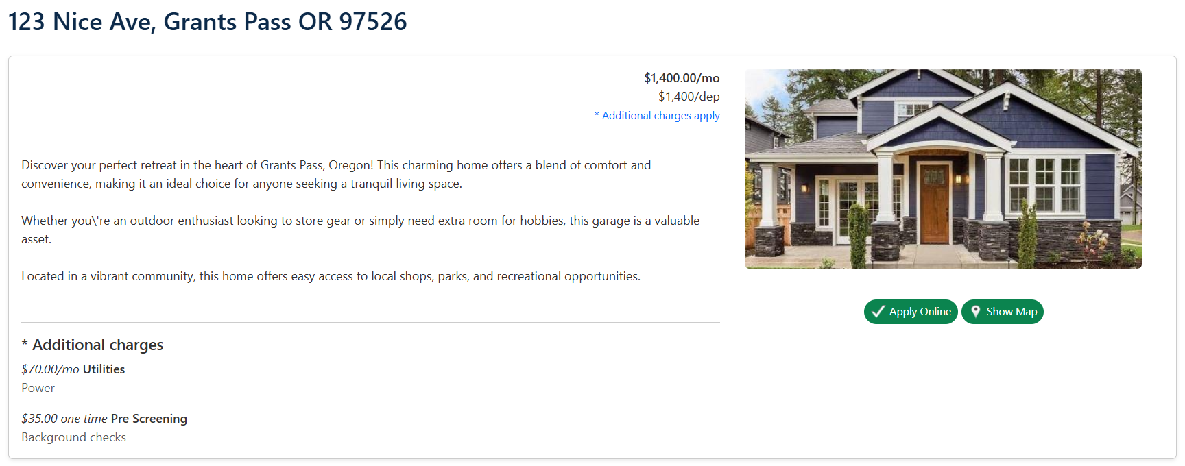 Itemized Charges Available