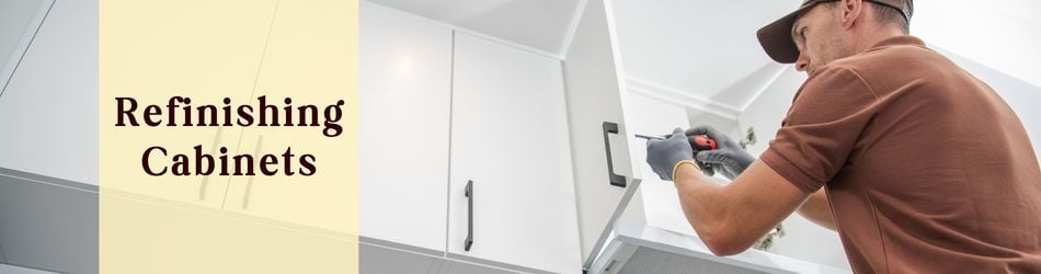 refinishing cabinets at a rental