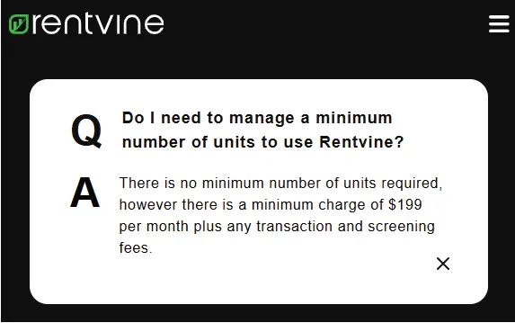 Rentvine vs Rentec unit minimum